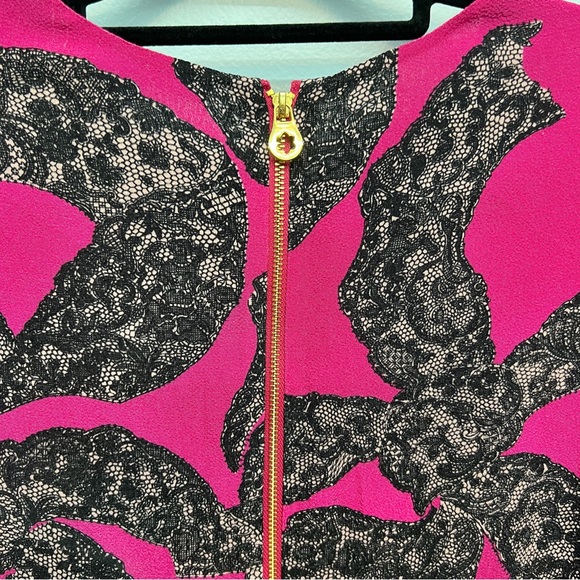HP 💋 New Draper James NWT fuchsia and black dress - Picture 4 of 11